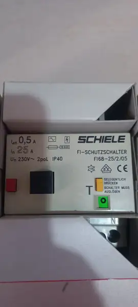 کلید محافظ جان نشتی جریان آلمانی تک فاز 25 آمپر صنعتی برند SCHIELE