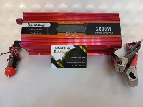 مبدل برق 12 به 220 ولت ویلیون قرمز (اینورتر) 2000 وات lcd رنگی مدل WE-2000 LCD
