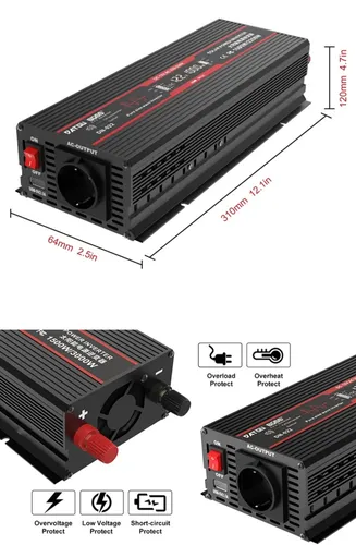 مبدل اینورتر 12 به 220 ولت سینوسی خالص 3600/1800w برند DATOU BOSS